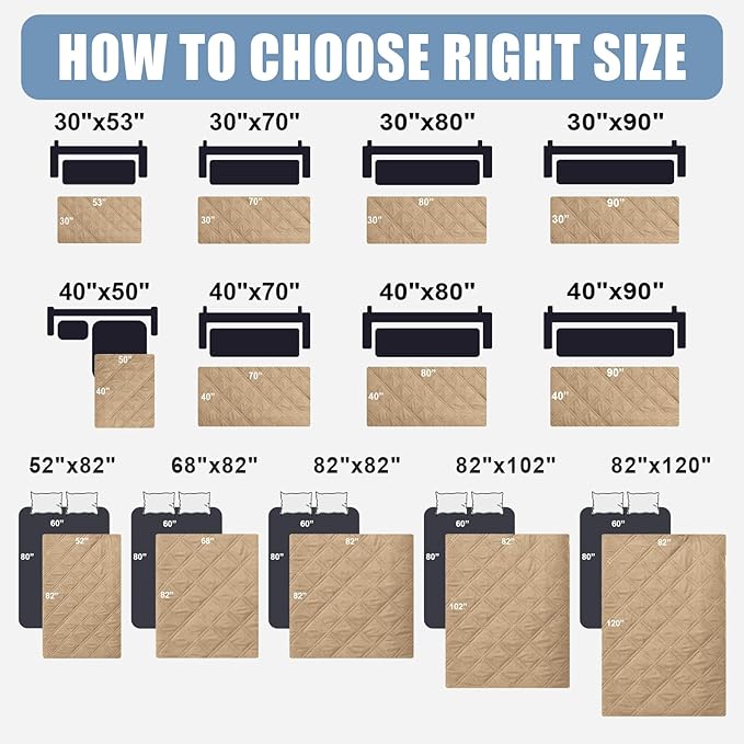 Smiry Waterproof Dog Bed Cover Pet Blanket, Soft Washable Dog Blanket for Furniture Bed Couch Sofa Reversible, Checkered (40"x50", Camel/Beige) - Image 6