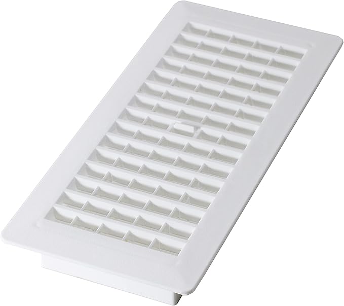 Decor Grates PL410-WH 4-Inch by 10-Inch Plastic Floor Register, White by DecorGrates
