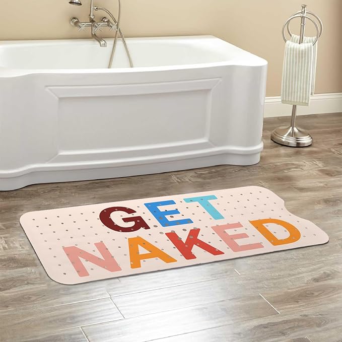 Get Naked Bath Mat for Tub, Non Slip Bathtub Mat for Baby Rubber Tub Mat, Cute Kids Bath Mats for Bathroom Funny Anti Slip Shower Mat with Suction and Drain Holes Machine Washable, 40″X16″ - Image 6