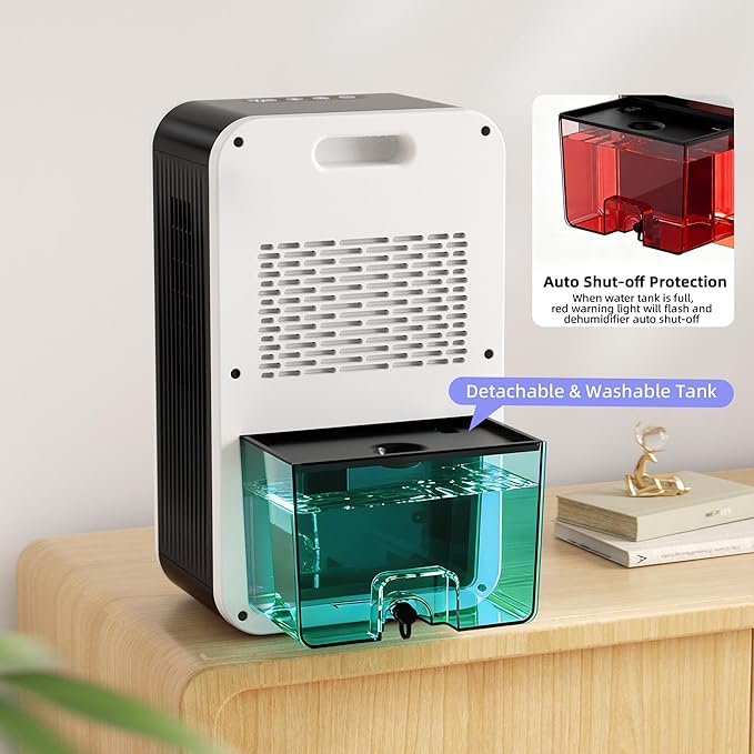 Dehumidifier,Scozza Small Dehumidifiers for Room for Home, Quiet with Auto Shut Off, Dehumidifiers for Bedroom (280 sq. ft), Bathroom, RV, Closet,Bedroom, Basement, 7-color LED light,White - Image 5
