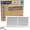 20x8 Inch (Duct Opening) Air Return Vent Cover Decorative – Premium Aluminum AC Vent Cover for Ceiling & Wall, Rustproof Grille, Ideal for Home HVAC Grille, Durable & Easy to Install by ACLAMINAIRE by LAMINAIRE