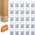 BAIPOK 36pcs Square Chair Leg Floor Protectors, Silicone Floor Protectors for Chairs, Chair Leg Protectors for Hardwood Floors, Felt Furniture Pads for Wood Floors, Prevent Scratches, Small, Clear by BAIPOK