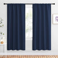 NICETOWN Navy Blue Blackout Curtains for Living Room - Triple Weave Home Decoration Thermal Insulated Solid Rod Pocket Blackout Drapes for Bedroom(Set of 2, 42 x 72 Inch) by NICETOWN