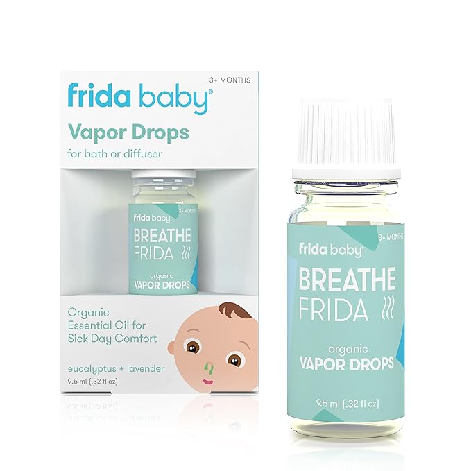 Frida Baby Breathefrida Vapor Bath Drops, Baby Congestion Relief with Eucalyptus Essential Oil for Humidifier, Aromatherapy Oil Help Baby Breathe Easy by Frida