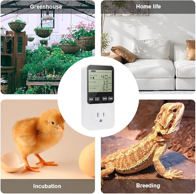 KETOTEK Humidity Controller Outlet Plug with Sensor, Digital Humidistat Switch 120V with Alarm for Greenhouse Mushroom Humidifier Dehumidifier - Image 6