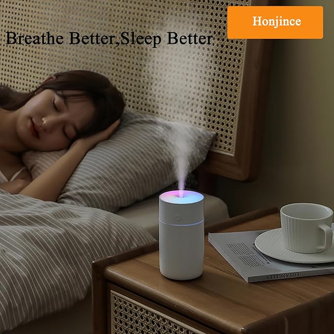 Humidifier, Humidifiers for Bedroom with Colorful Atmosphere Lights,2 Mist Modes Quiet, Easy to Clean, Small Portable for Plants, Baby, Car, Travel and Office(White) - Image 7