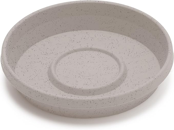 Bloem Terra Resin Saucer Tray: 9.25" Bottom Width - Vanilla Bean - Matte, Durable, Ribbed Bottom, Indoor and Outdoor, Fits 12" Terra Pots - Image 4