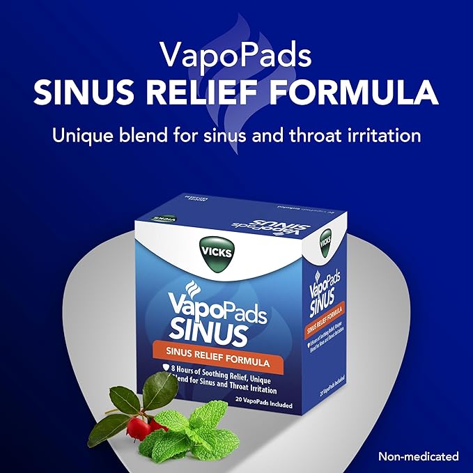 Vicks VapoPads Sinus Relief Formula - Vapor Pads Refill for Vicks Humidifiers and Steam Inhalers, Scent Pads for Sinus Congestion and Throat Irritation, 20-Pack, Box Color May Vary - Image 2