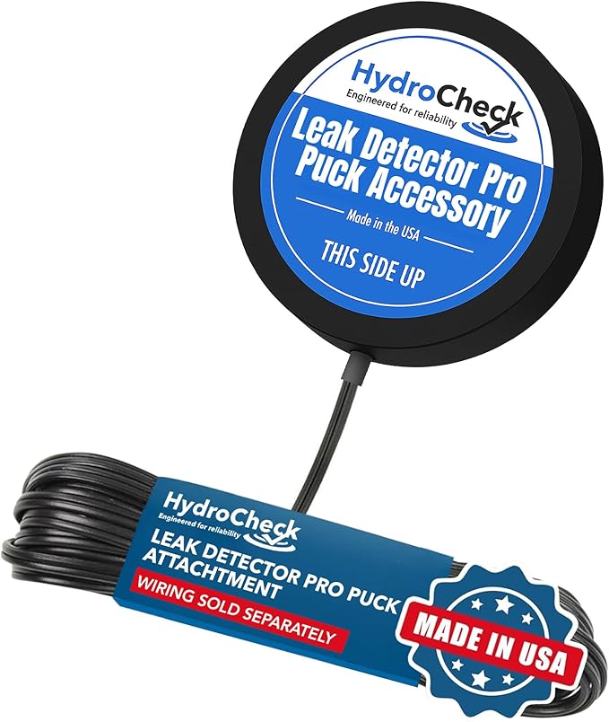 Water Leak Detector Replacement Puck - Commercial Moisture Sensor Alarm System - High Amp Load Moisture Detectors for Home & Offices - Smart Water Leak Detection (Wiring Sold Separately) by HydroCheck
