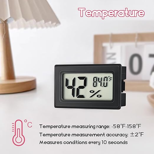 Mini Hygrometer Indoor Humidity Meter Hygrometer Thermometers 6 Pack Humidity Meters Gauge Hygrometer Mini Digital Thermometer Hygrometer with Fahrenheit (℉) for Humidors, Greenhouse, Garden, Cellar - Image 3