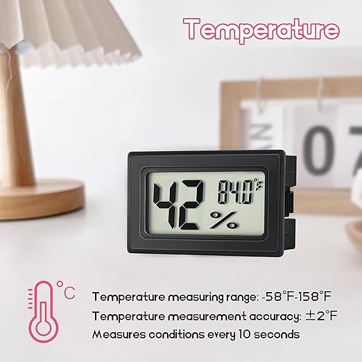 Indoor Hygrometer Thermometers 3 Pack Humidity Meters Gauge Mini Digital Thermometer Hygrometer with Fahrenheit (℉) for Humidors, Refrigerator, Greenhouse, Garden, Cellar, Closet - Image 3
