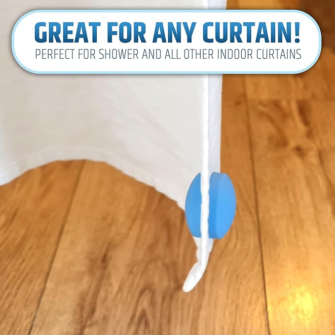 Powerful Anti-Billowing Magnetic Shower Curtain Weights for Splash-Free Bath Experience - 360° Silicone Wrapped - Will Never Rust - Heavy Magnets Prevent Curtain Liners from Blowing | 4 Pairs | Blue - Image 9