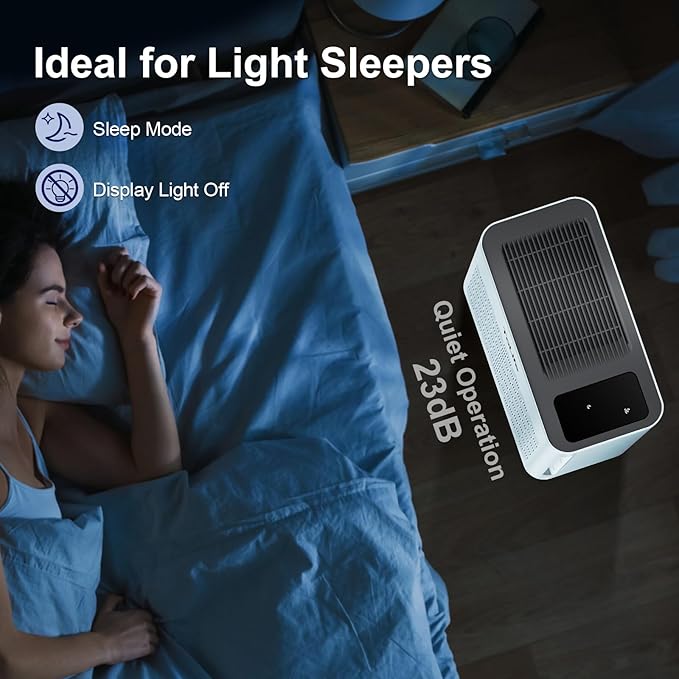 Tolife Air Purifier Large Room, Air Purifiers for Home Pets Hair with Washable Filter, Air Cleaner for Bedroom up to 1095 Ft² Dust Smoke Odor, Sleep Mode, Timer, White - Image 7