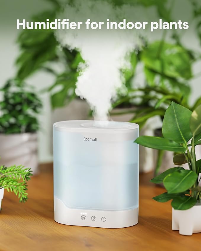 Sponvatt Humidifiers for Bedroom Home,2.5L Top Fill Cool Mist Air Humidifier for Large Room Baby Nursery,Quiet Ultrasonic,With Oil Diffuser and Nightlight,for Plants,Office,Easy to Clean,Auto Shut-Off - Image 8