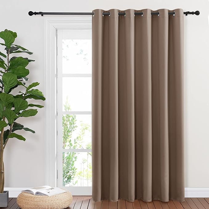 NICETOWN Blackout Blinds for Patio Door, Sliding Door Insulated Blackout Curtains, Extra Wide Curtain with Grommet Top for Villa/Hall/Parlor (Cappuccino, 80 inches W x 84 inches L) - Image 8