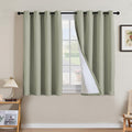 H.VERSAILTEX Linen Curtains 100% Blackout Curtains for Bedroom 45 inch Long Full Light Blocking Nature Linen Blended Window Curtains for Living Room Nickel Grommet (2 Panels, Heathered Tea) by HVERSAILTEX