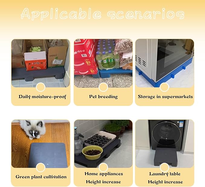 Waterproof Grid Ventilation Floor Pallet Small Warehouse Moisture Barrier Plastic Pallets Moisture Resistant for Logistics and Warehousing, Transportation Facilities(Red-3 Set,15.7x11.8x4.7in) - Image 7