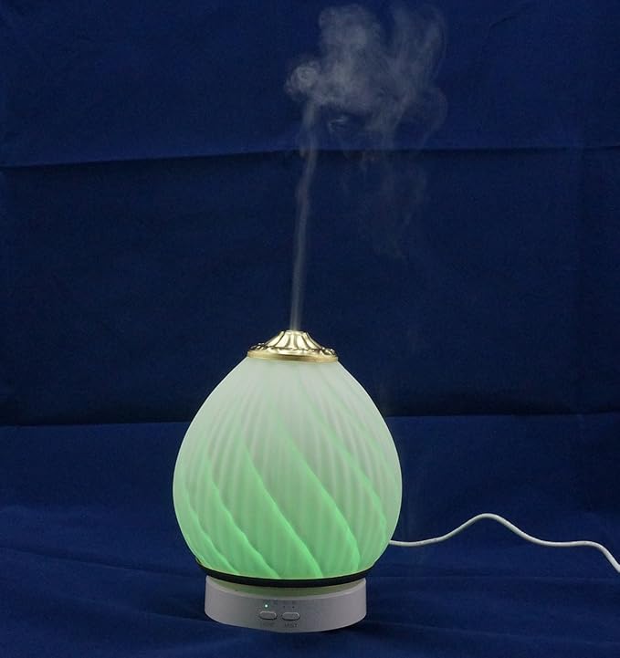 Aroma Diffuser Ultrasonic Essential Oil Aromatherapy Diffusers Stress Relaxing Ceramic Humidifier Adjustable Mist Mode Waterless Auto Shut-Off for Office Home Baby Study Yoga Spa White (Gold) - Image 3
