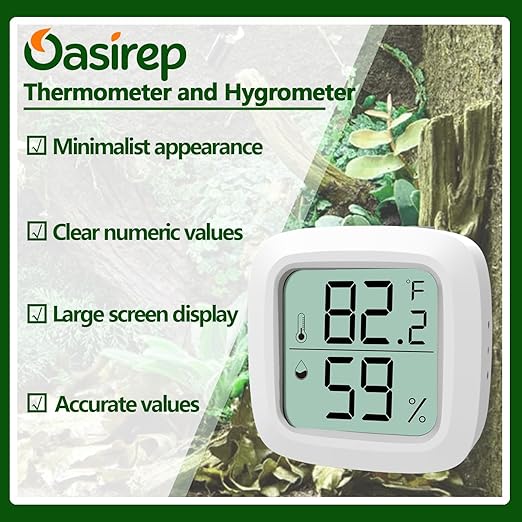 4-Pack Reptile Thermometer and Hygrometer – Digital LCD Temp & Humidity Meter for Bearded Dragon, Snake, Lizard Tanks, Incubation Boxes, Plant Terrariums & Indoor Use - Image 3