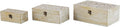 Deco 79 Mango Wood Floral Handmade Decorative Box Decorative Keepsake Boxes with Hinged Lid, Set of 3 Storage Boxes 8", 10", 12"W, White by Deco79