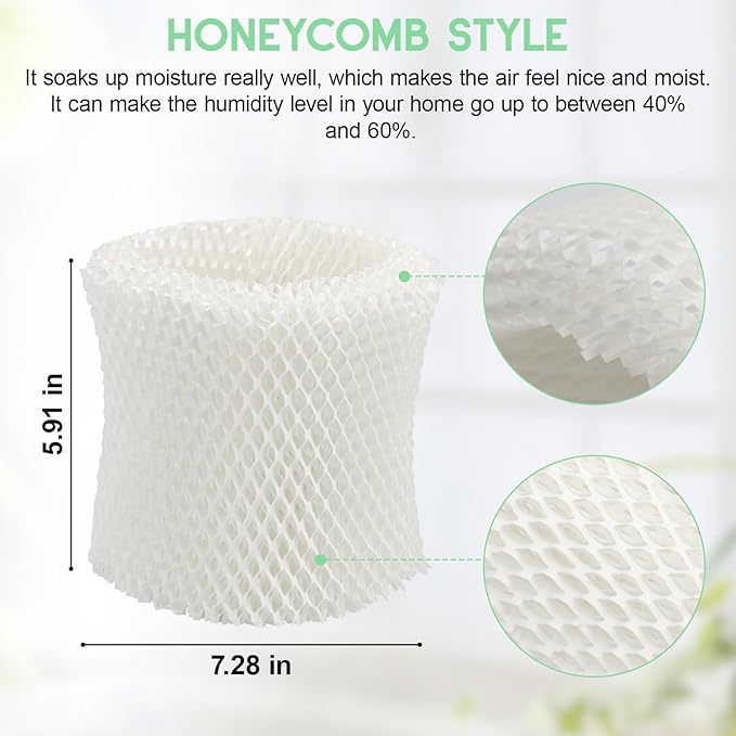 Humidifier Wicking Filters Replacement for Honeywell HC-888, HC-888N, Filter C, HCM-890, HEV-320 Series, Compatible with Duracraft DCM-200, DH-890 2-Pack - Image 2