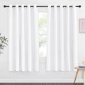 NICETOWN Room Darkening White Curtain 66 inches Long - Grommet Noise Reducing Thermal Insulated Window Treatment Privacy Drape for Kids Room/Bedroom (1 Panel, W66 x L66 Inch) by NICETOWN