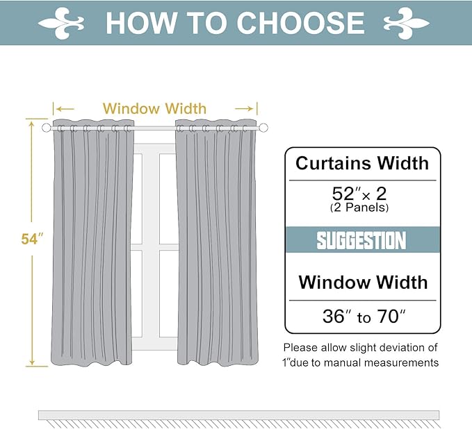 ChrisDowa Grommet Room Darkening Curtains for Bedroom and Living Room - 2 Panels Set Thermal Insulated Blackout Curtains (Greyish White, 52W x 54L) - Image 5