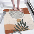 Leaves Square Anti Slip Shower Mats for Inside Shower Accessories, Boho Bath Mats for Bathroom Non Slip Shower Floor Mat Decor Rubber Bathmat with Suction and Drain Holes Machine Washable, 21″X21″ by Unknown