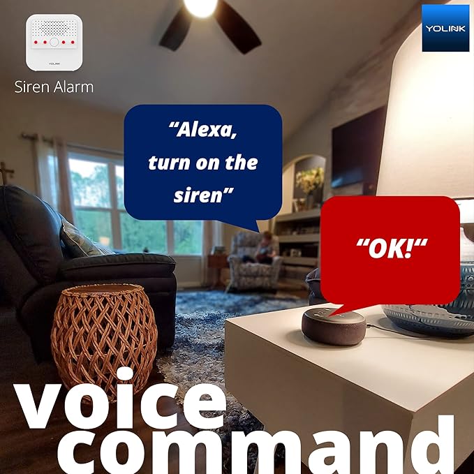Smart Siren Alarm, Wireless Home Security Alarm with 110 dB Loud Audible Alerts, Remote Control, Compatible with Alexa, Google, Home Assistant, IFTTT - Hub Required - Image 4