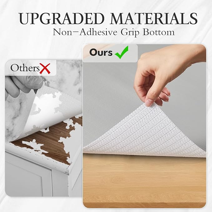 Beautysaid Shelf and Drawer Liner for Kitchen Cabinet, Non Adhesive Non Slip Shelf Paper Waterproof Washable Thickened for Dresser Pantry Shelve Bathroom Protector Liner(Light Grey,23.6 in x 10 FT) - Image 8