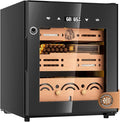 Electric Cigar Humidor Cabinet with Temperature & Humidity Control System, 50L Cooling Cigar Fridge up to 300 Counts, Cedar Wood Shelves,Digital LED Screen,Fingerprint Safety Lock,Gift for Men by FANKAI