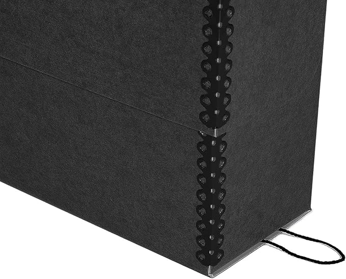 Lineco Archival Document Storage Box with Metal Edge, Acid-Free Black Boxboard, Organize and Store Files, Prints, Photos, Letter-Sized Case 12.5" x 10.5" x 5" Wide, Pack of 2 - Image 4
