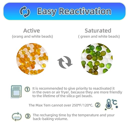 200 Gram [100 Packs] Silica Gel Desiccant Packets with Orange Indicating Beads, Rechargeable Silica Packs, Moisture Absorbers for 3D Printer Filament Gun Safe Camera Electronics Equipment - Image 4