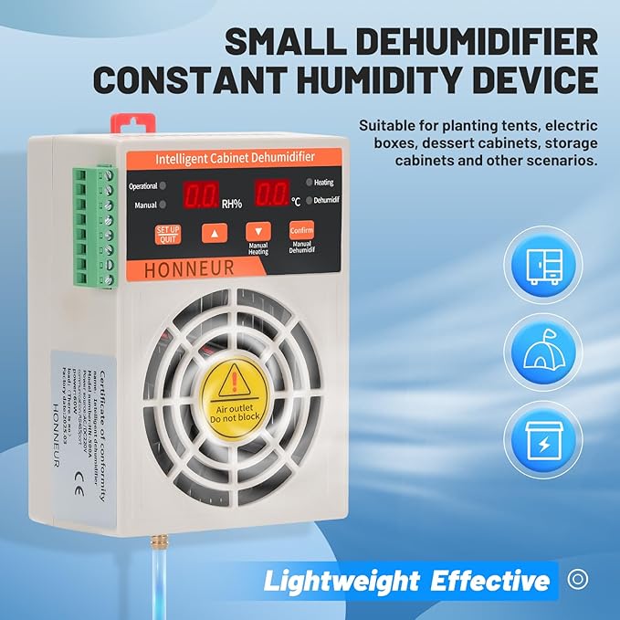 Fully automatic mini dehumidifier and constant humidity device 60W - suitable for distribution cabinets, planting tents, etc. (AC/DC110~220V) - Image 2