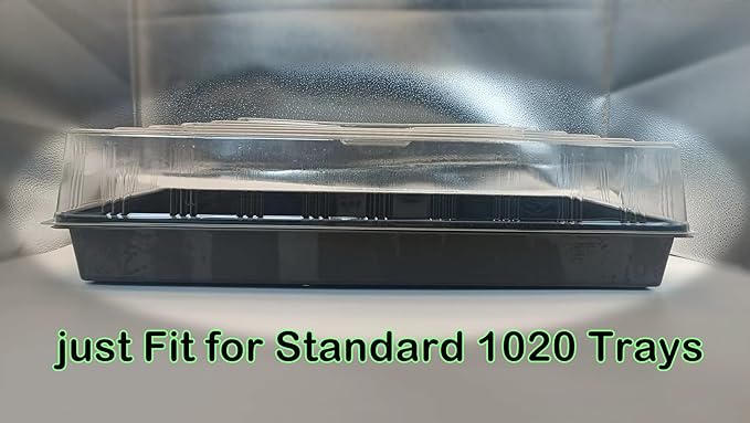 10 Pcs Humidity Dome, Plastic Clear Seed Starter Dome 1020 Tray Covers Humidifying and Insulating for Greenhouse Germination and Garden Growing (21.5"×11.5", 3.15" Height, 10-Pack) - Image 6