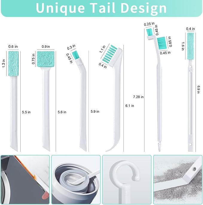 Small Cleaning Brush Tight Spaces, 8pcs Crevice Cleaning Brushes Tool for Household Use, Tiny Cleaning Brush Mini Parts Humidifier Toaster - Image 6