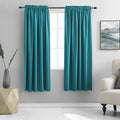 DONREN Teal Room Darkening Curtain Panels for Bedroom - Thermal Insulated Room Darkening Rod Pocket Drapes for Living Room (W 52 x L 63 Inch,2 Panels) by DONREN