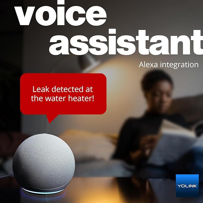YoLink Water Leak Detector 4 with 105dB Audio Alarm, Freeze Warning, App Push, Email Alerts and Limited Text - Smart Water Sensor Alarm w/ Alexa, IFTTT - 1/4 Mile Long Range, Hub Required - Image 4
