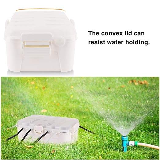 Flemoon Outdoor Electrical Box with Transparent Lid, IP54 Waterproof Electrical Box Outdoor, Large Weatherproof Extension Cord Cover with Clear Cover for Photocell Light Sensor Timer, Outlet, White - Image 7