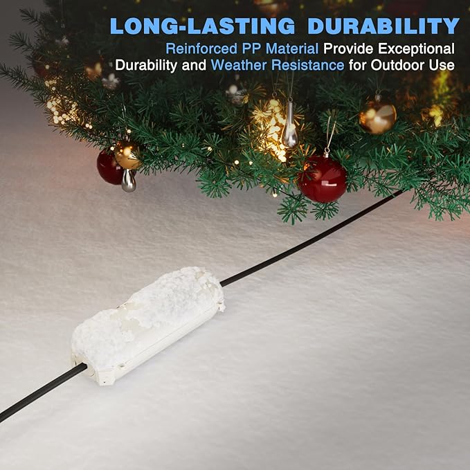 Flemoon [3 Pack] Outdoor Extension Cord Safety Cover with Waterproof Seal, Weatherproof Electrical Connection Box for Outdoor Outlet, Plug, Socket, Halloween, Christmas Holiday Decoration Light, White - Image 7
