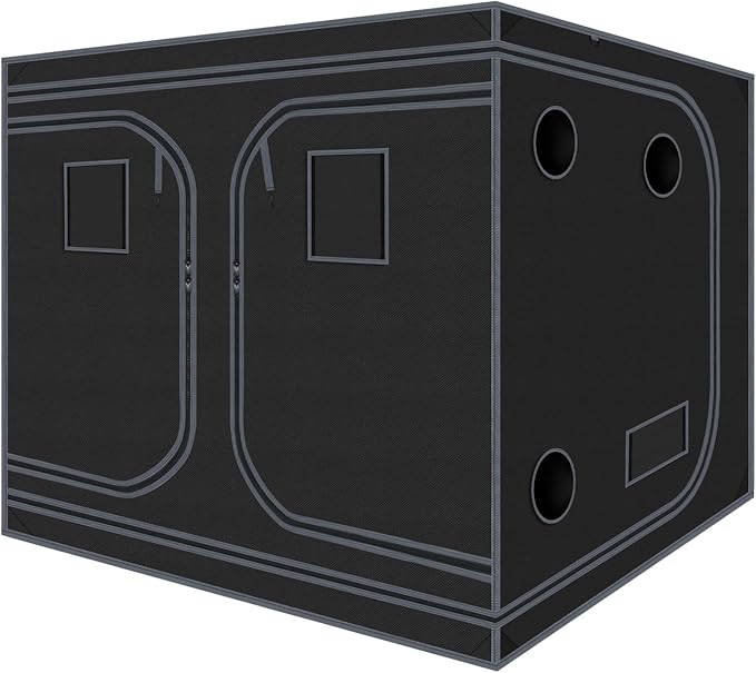 Grow Tent 120"x120"x78" Grow Tents Plant Tent 600D Mylar Reflective Grow Tent for Hydroponics Indoor Growing with Observation Window and Waterproof Floor Tray 10x10 by Zazzy