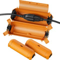 Flemoon [3 Pack] Outdoor Extension Cord Safety Cover with Waterproof Seal, Weatherproof Electrical Connection Box to Protect Outdoor Outlet, Plug, Socket, Christmas Holiday Decoration Light, Orange by FLEMOON