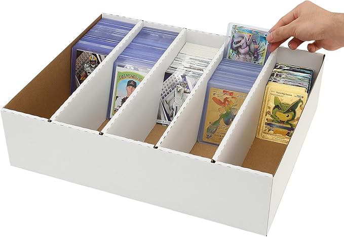 Collector Card Storage Box 3900 Count, Trading Cards Sorting Tray Box White Sports Card Boxes for Soccer Basketball Cards - Image 6