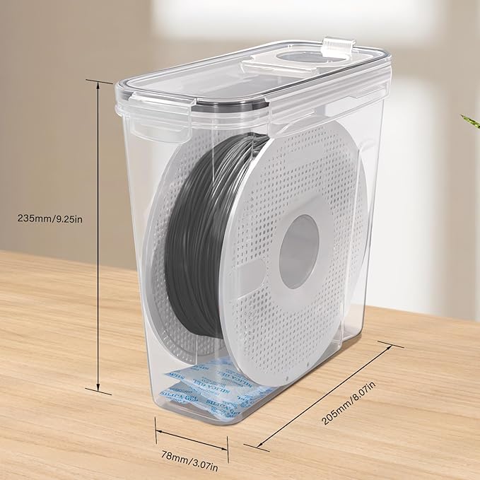 3D Printer Filament Storage Box, 4-Pack Dry Box with Reusable Silica Gel Desiccant for 1KG PLA ABS PETG Filament Spools, Prevent Moisture - Image 4