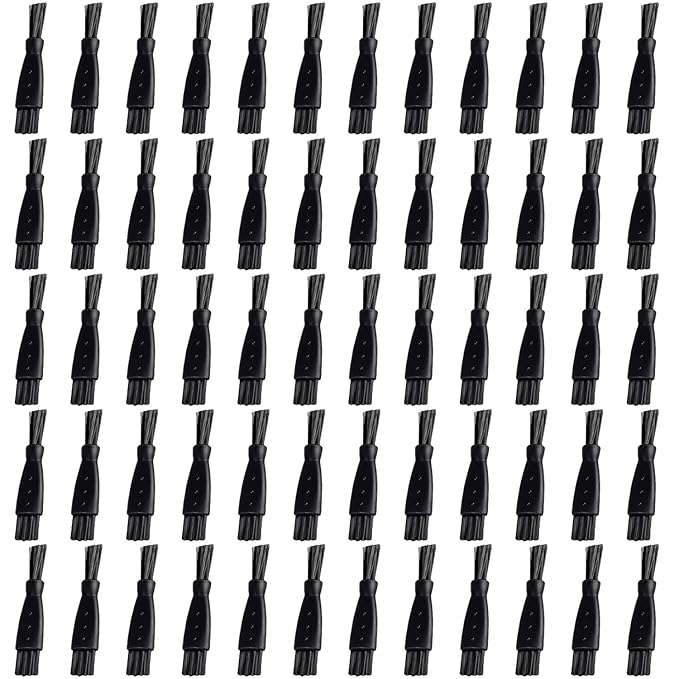 60PCS Men's Electric Shavers Cleaning Brush Double-Sided Shavers Brush Hair Brush Cleaner Tool Tiny Multi-Function Beard Brush Kit (Black) by LinMei