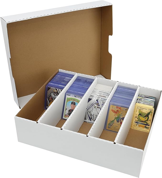 Collector Card Storage Box 3900 Count, Trading Cards Sorting Tray Box White Sports Card Boxes for Soccer Basketball Cards - Image 5