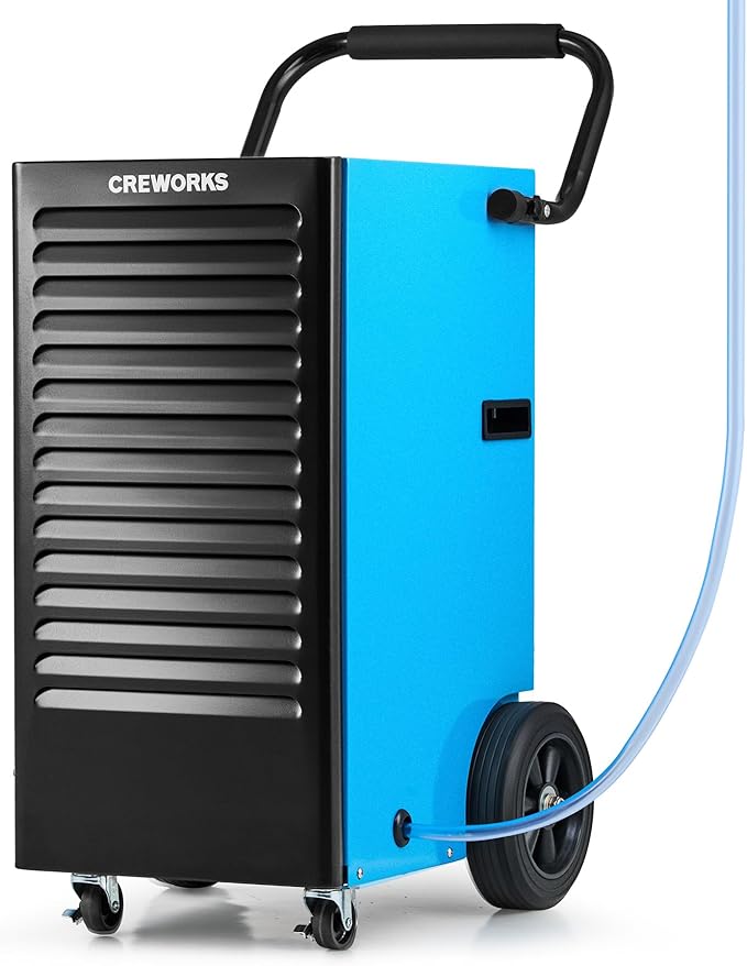 CREWORKS 180 PPD Commercial Dehumidifier, 180 Pint Dehumidifier for Basement w/Built-in Water Pump Wheels Handle, Portable Professional Dehumidification for Warehouse with Auto Defrost Display Panel by CREWORKS