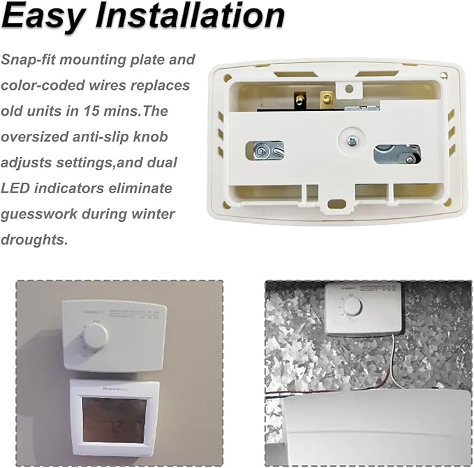 4655 Manual Digital Humidifier 24V AC Control Switch Replacement for Whole House Humidifier and Wall Mounted or Pipe Humidifier White - Image 2