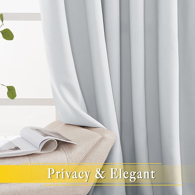 NICETOWN Patio Door Curtain Vertical Blinds, Grommet Top Room Divider Curtain Panel Thermal Insulated for Bedroom/Living Room (Greyish White, W80 by L108, 1 Panel) - Image 4