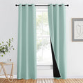NICETOWN Aqua Blue 100% Blackout Curtain Set, Thermal Insulated & Energy Efficiency Window Draperies for Guest Room, Full Shading Panels for Shift Worker and Light Sleepers, 37W x 80L, 2 PCs by NICETOWN